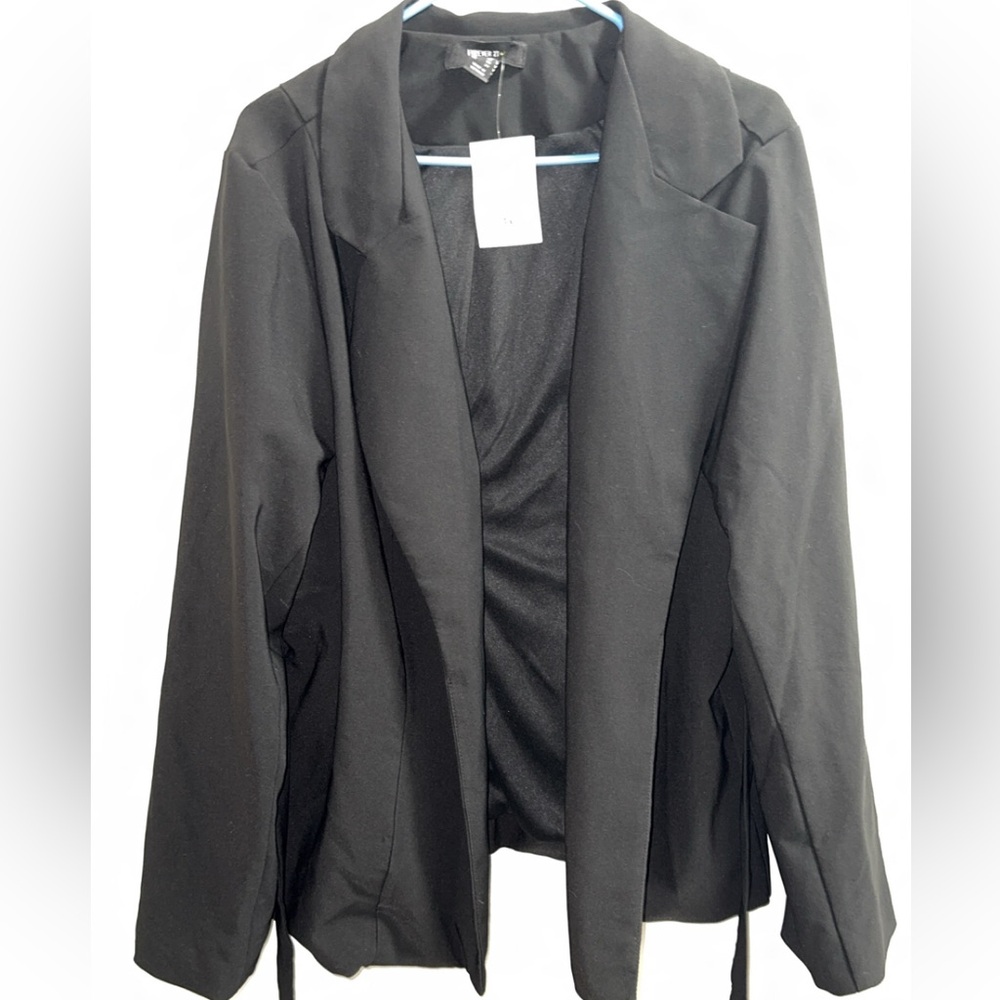 Forever 21 Women's Black Open-Front Blazer